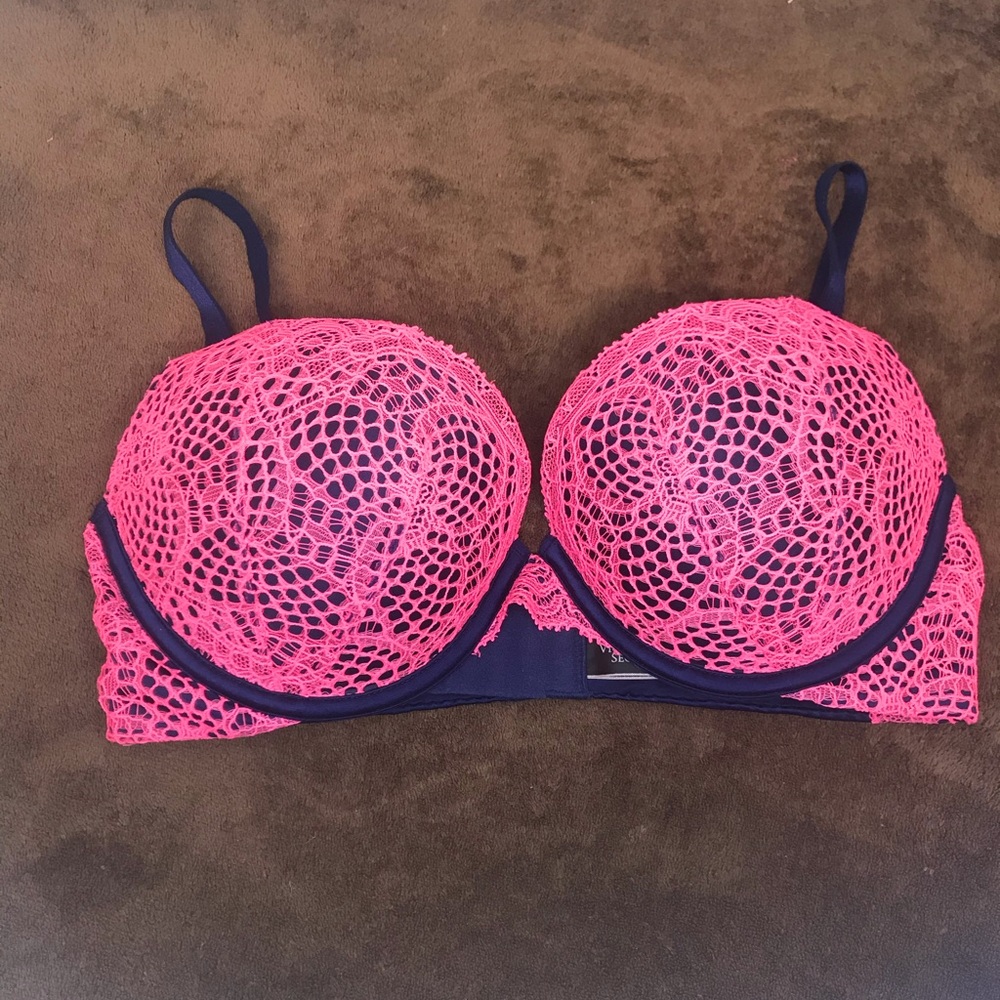 Victoria secret very sexy pushup bra blue/pink 36C
